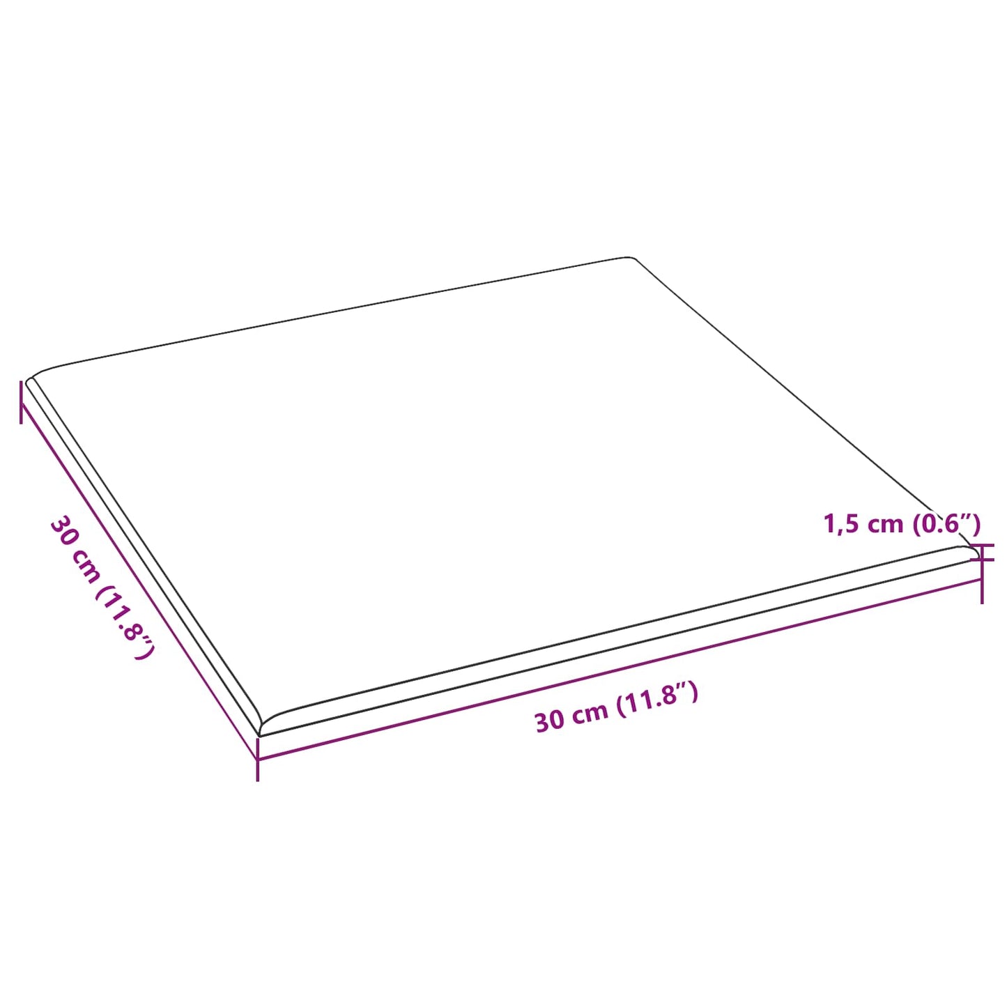 Væghovedgærde 12 pcs 30 x 30 cm Creme Stof