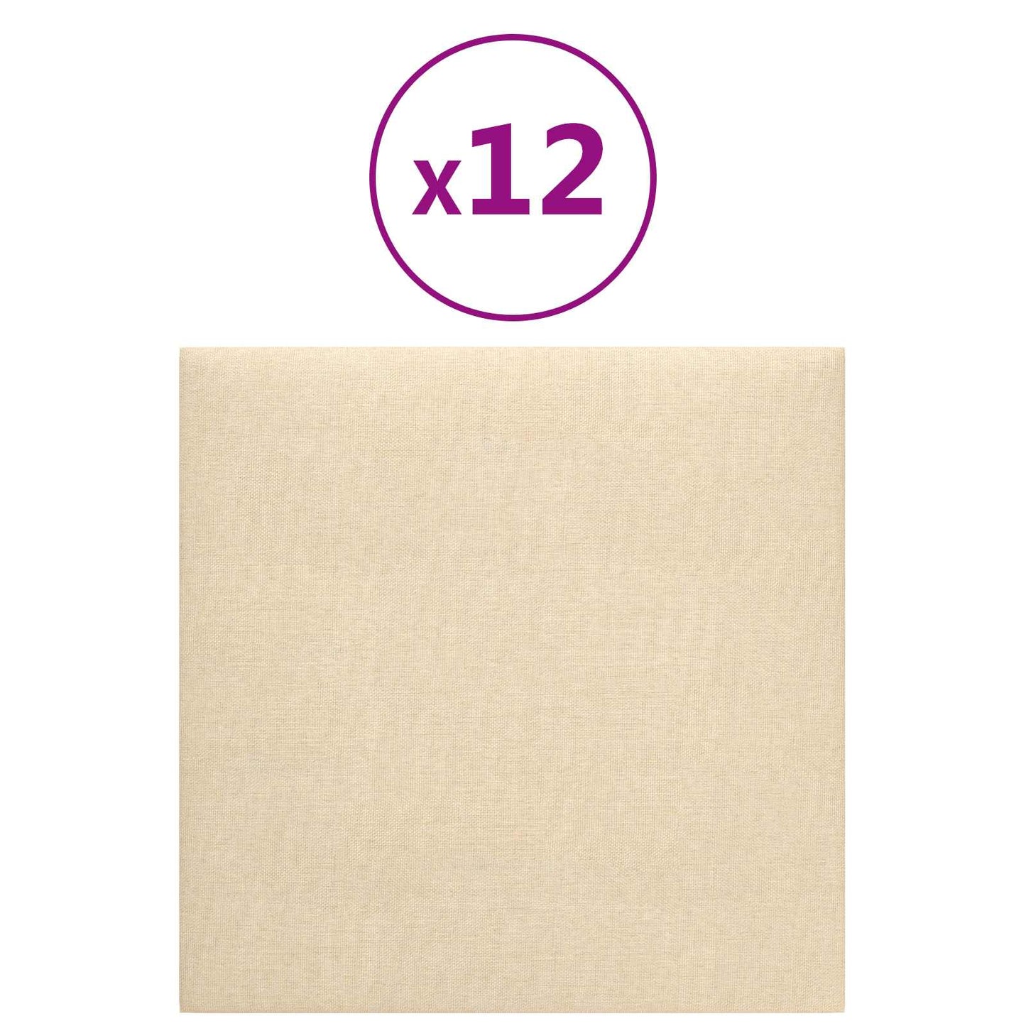 Væghovedgærde 12 pcs 30 x 30 cm Creme Stof