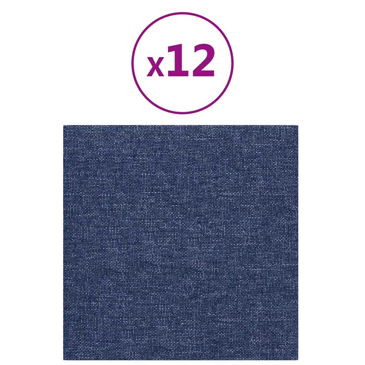 Væghovedgærde 12 pcs 30 x 30 cm Blå Stof