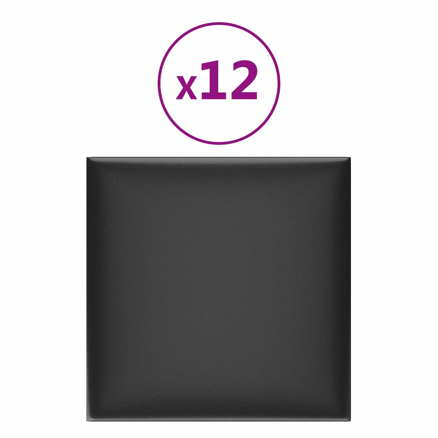 Væghovedgærde 12 pcs 30 x 30 cm Sort Stof
