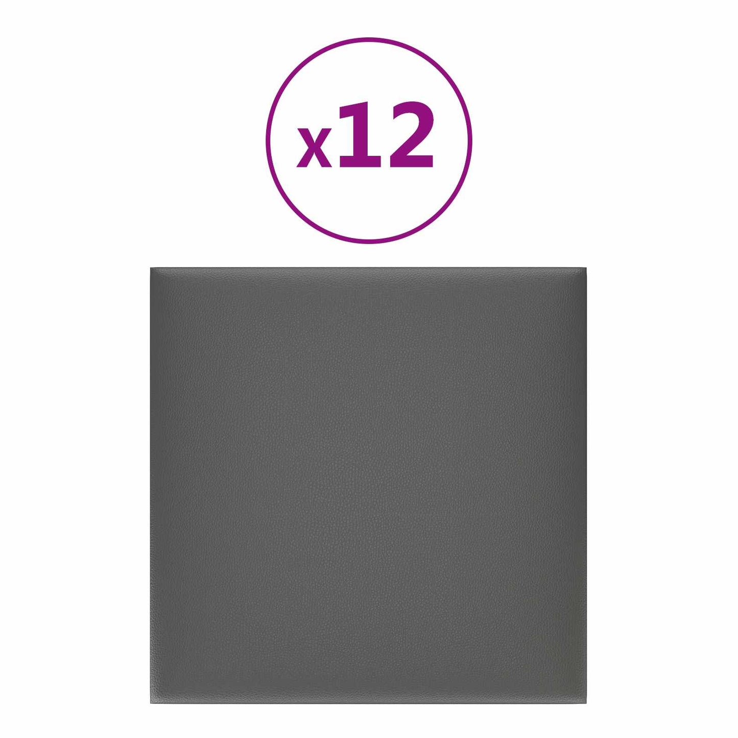 Væghovedgærde 12 pcs 30 x 30 cm Grå Stof