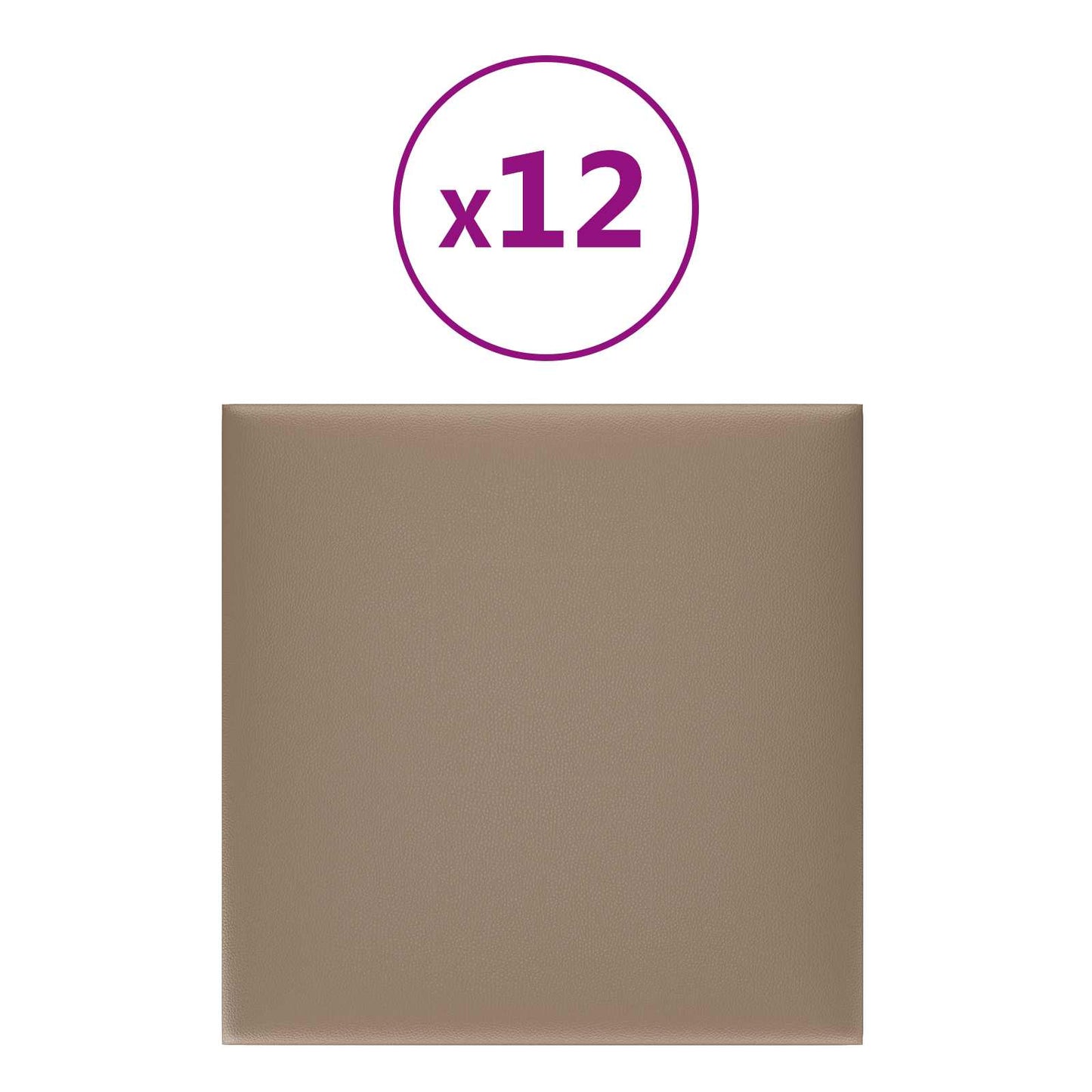 Væghovedgærde 12 pcs 30 x 30 cm Cappuccino Stof