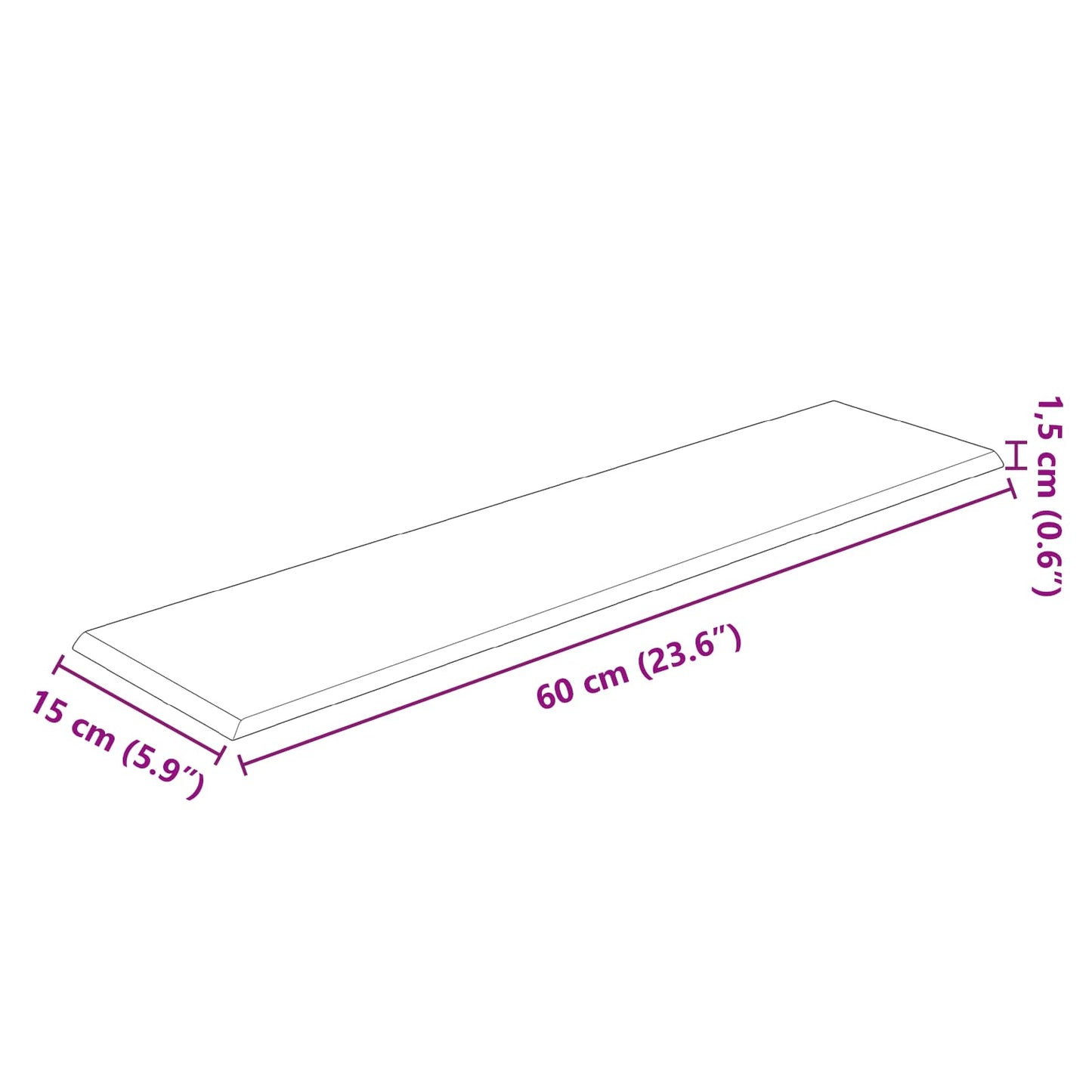 Væghovedgærde 12 pcs 60 x 15 cm Cappuccino Stof