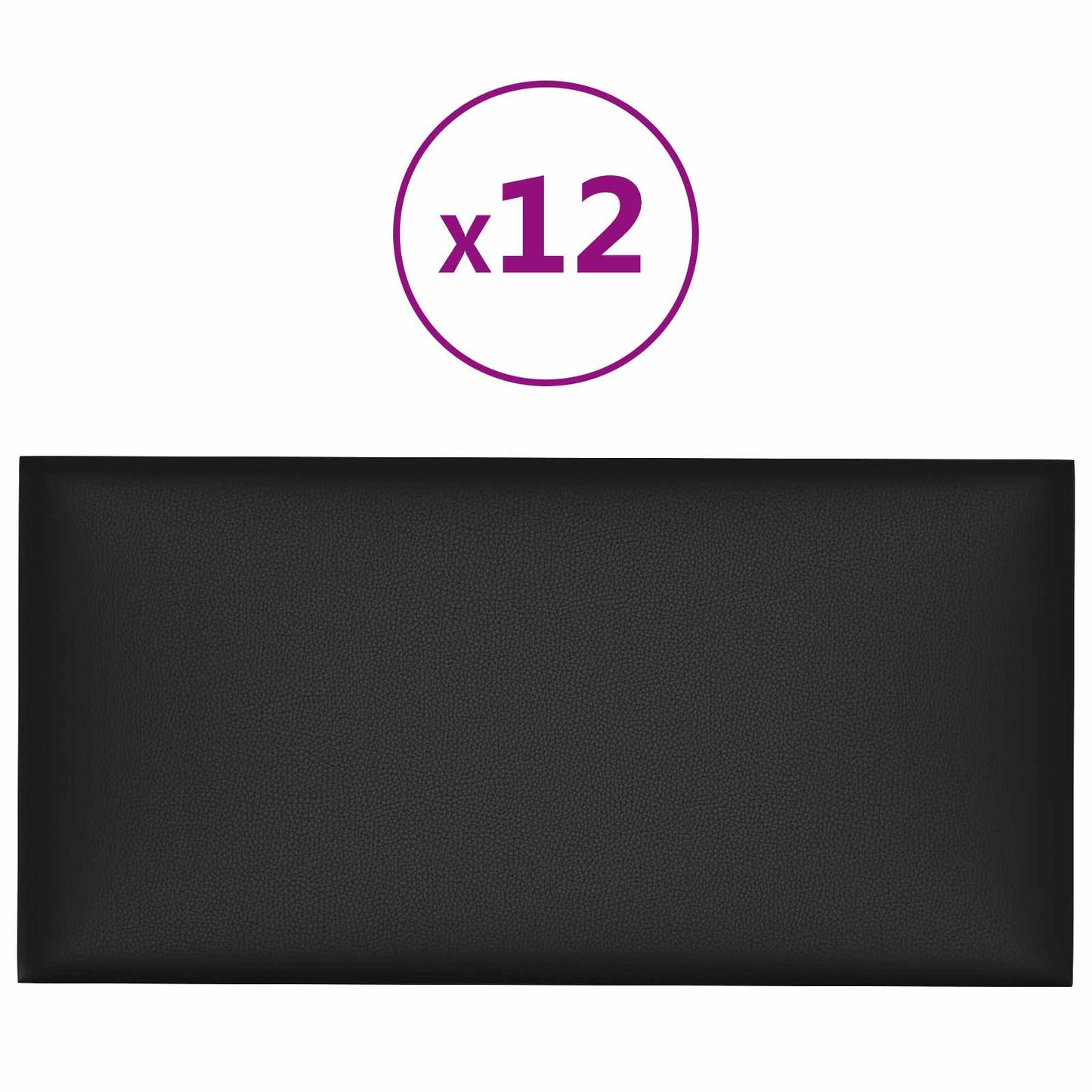 Væghovedgærde 12 pcs 60 x 30 cm Sort Stof