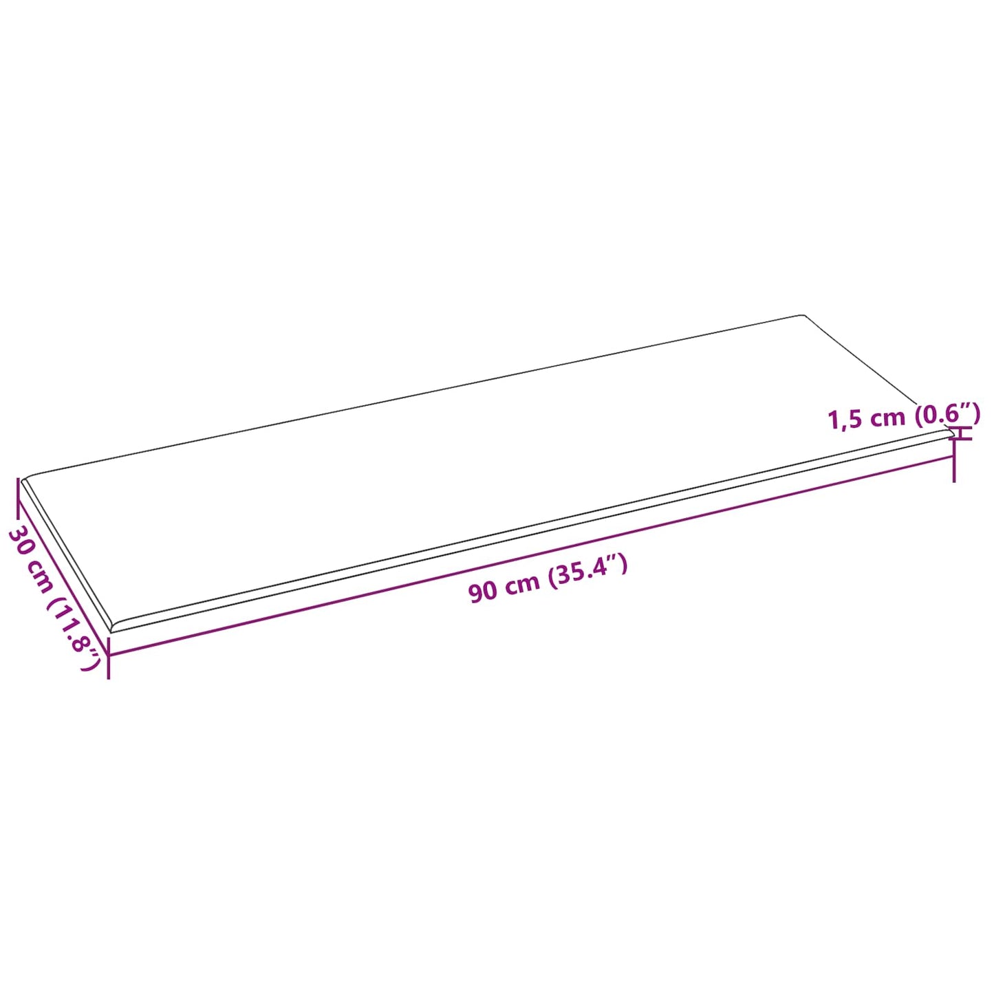Væghovedgærde 12 stk. 90 x 30 cm Creme Stof