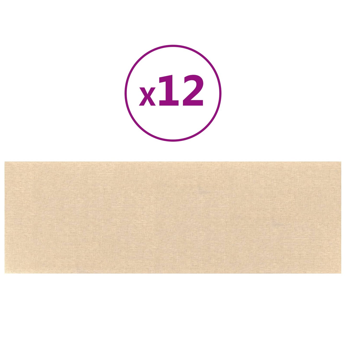 Væghovedgærde 12 stk. 90 x 30 cm Creme Stof