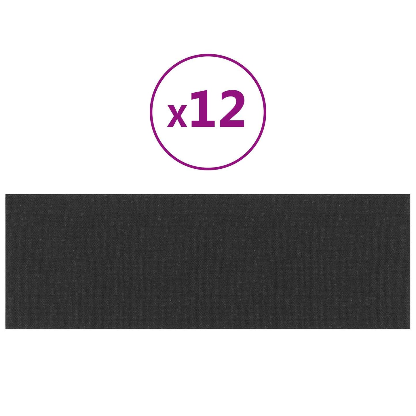 Væghovedgærde 12 pcs Sort 90 x 30 cm Stof