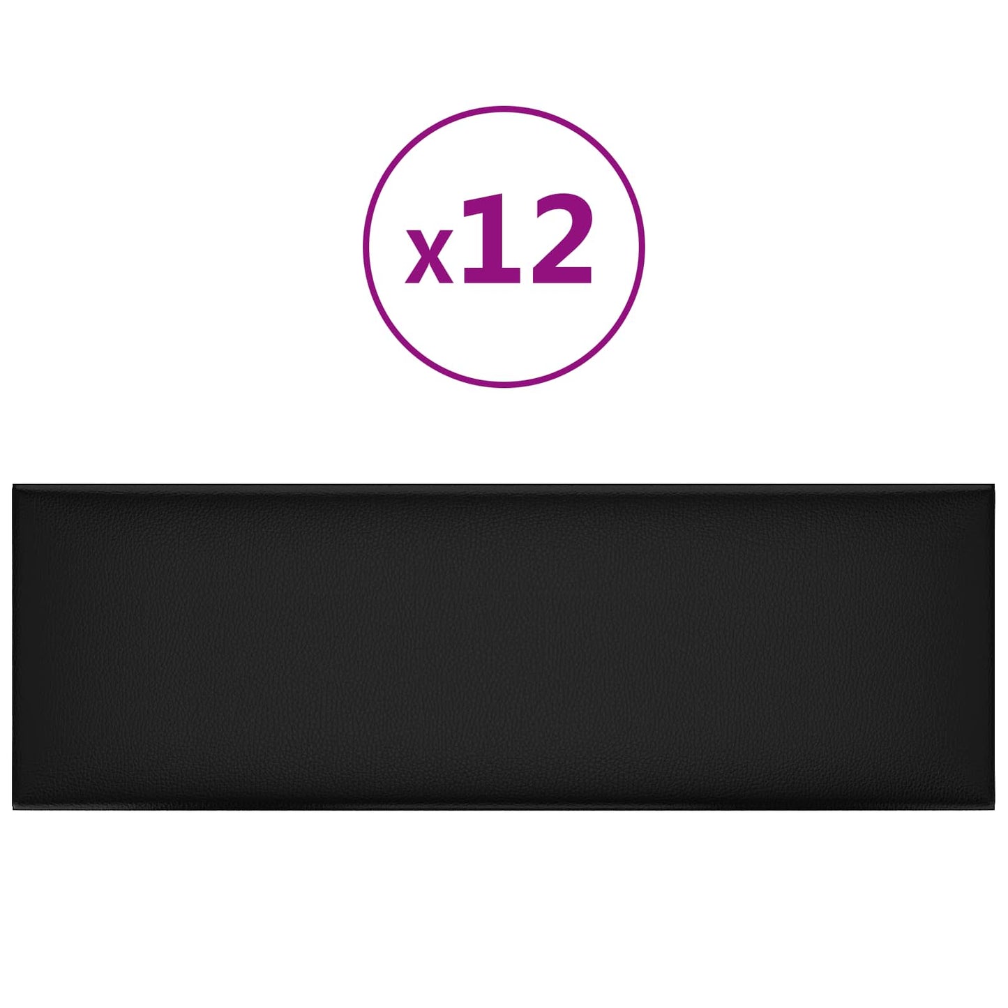 Væghovedgærde 12 pcs 90 x 30 cm Sort Stof