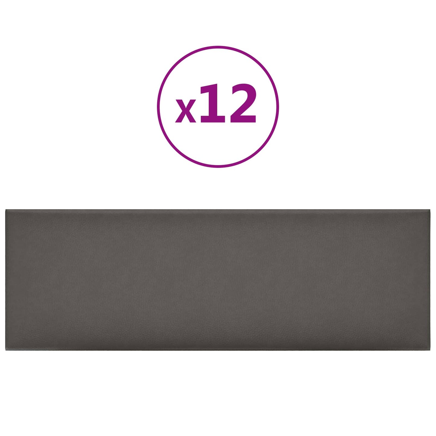 Væghovedgærde 12 pcs Grå 90 x 30 cm Stof