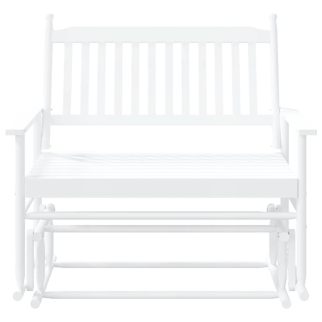 gyngebænk 118x70x104,5 cm massivt poppeltræ hvid
