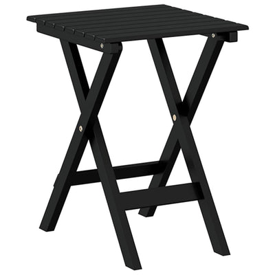 sidebord foldbart massivt poppeltræ sort
