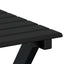 sidebord foldbart massivt poppeltræ sort