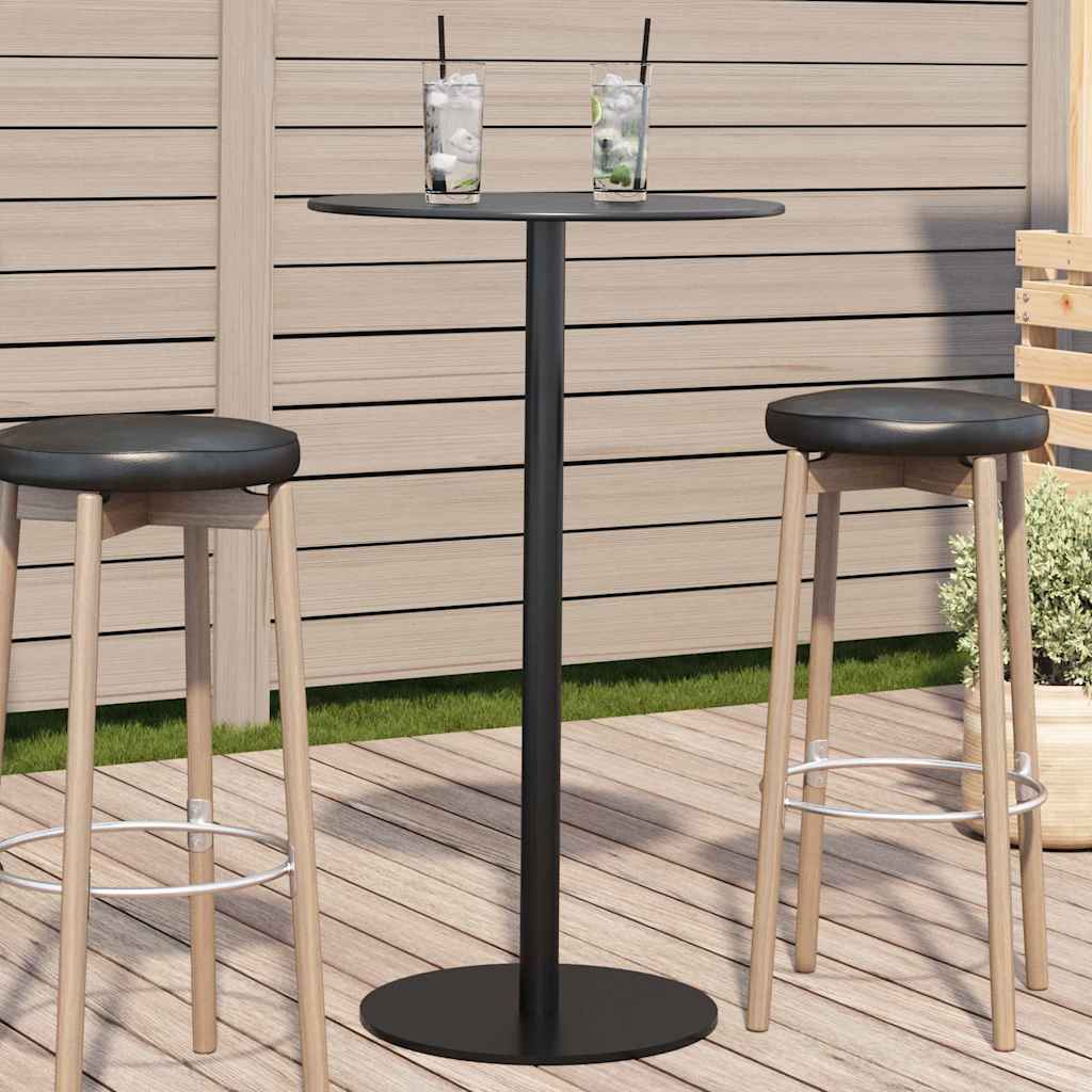havebord Ø60x105 cm rundt stål sort billede