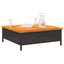 havebord 70x70x25 cm rattan og massivt akacietræ sort