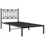 sengeramme med sengegavl 75x190 cm metal sort