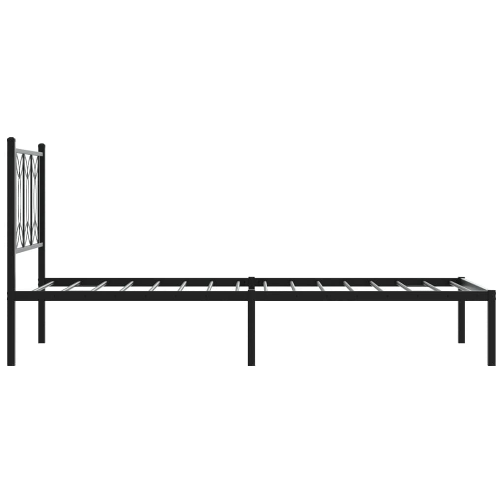 sengeramme med sengegavl 80x200 cm metal sort