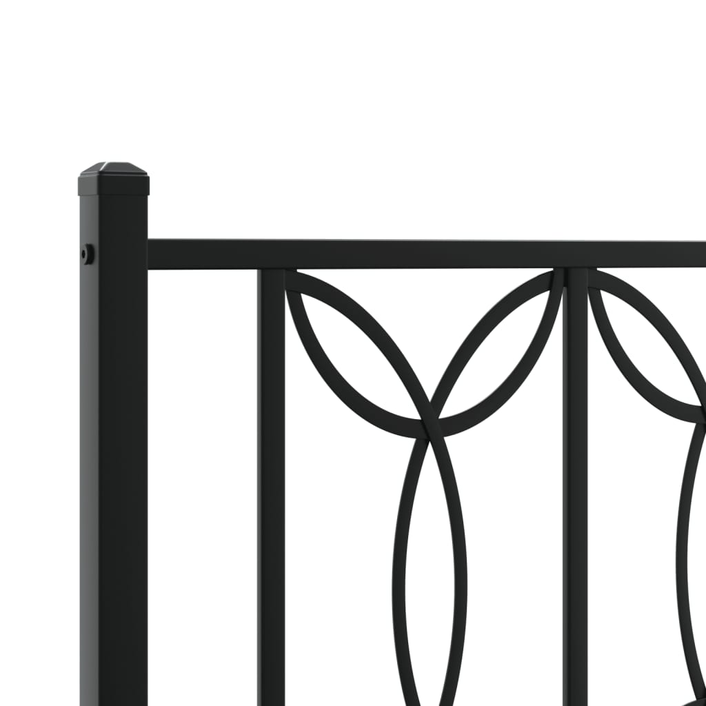 sengeramme med sengegavl 120x190 cm metal sort