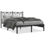 sengeramme med sengegavl 135x190 cm metal sort