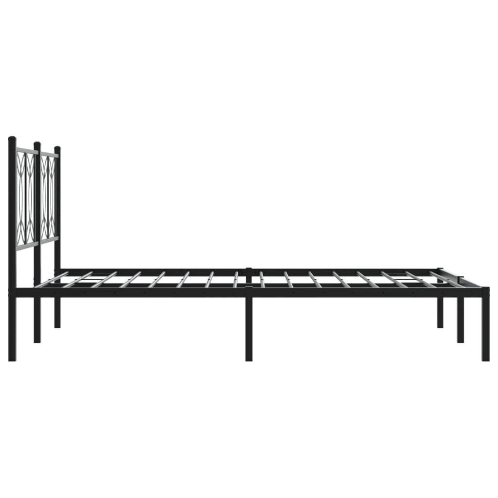 sengeramme med sengegavl 135x190 cm metal sort