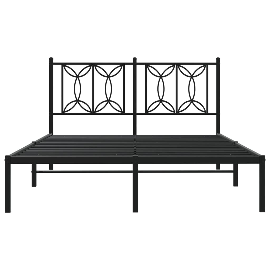 sengeramme med sengegavl 140x190 cm metal sort