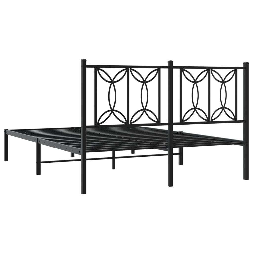 sengeramme med sengegavl 140x190 cm metal sort