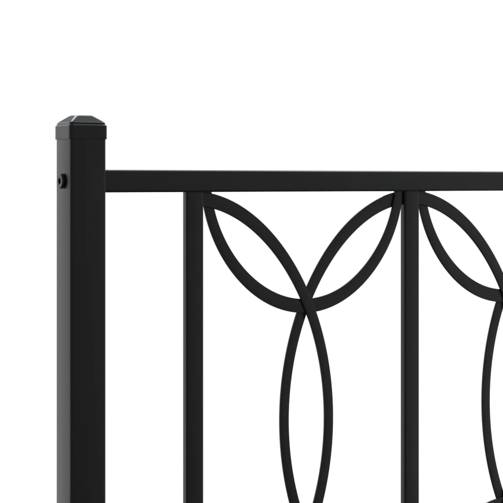 sengeramme med sengegavl 140x190 cm metal sort