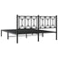 sengeramme med sengegavl 150x200 cm metal sort