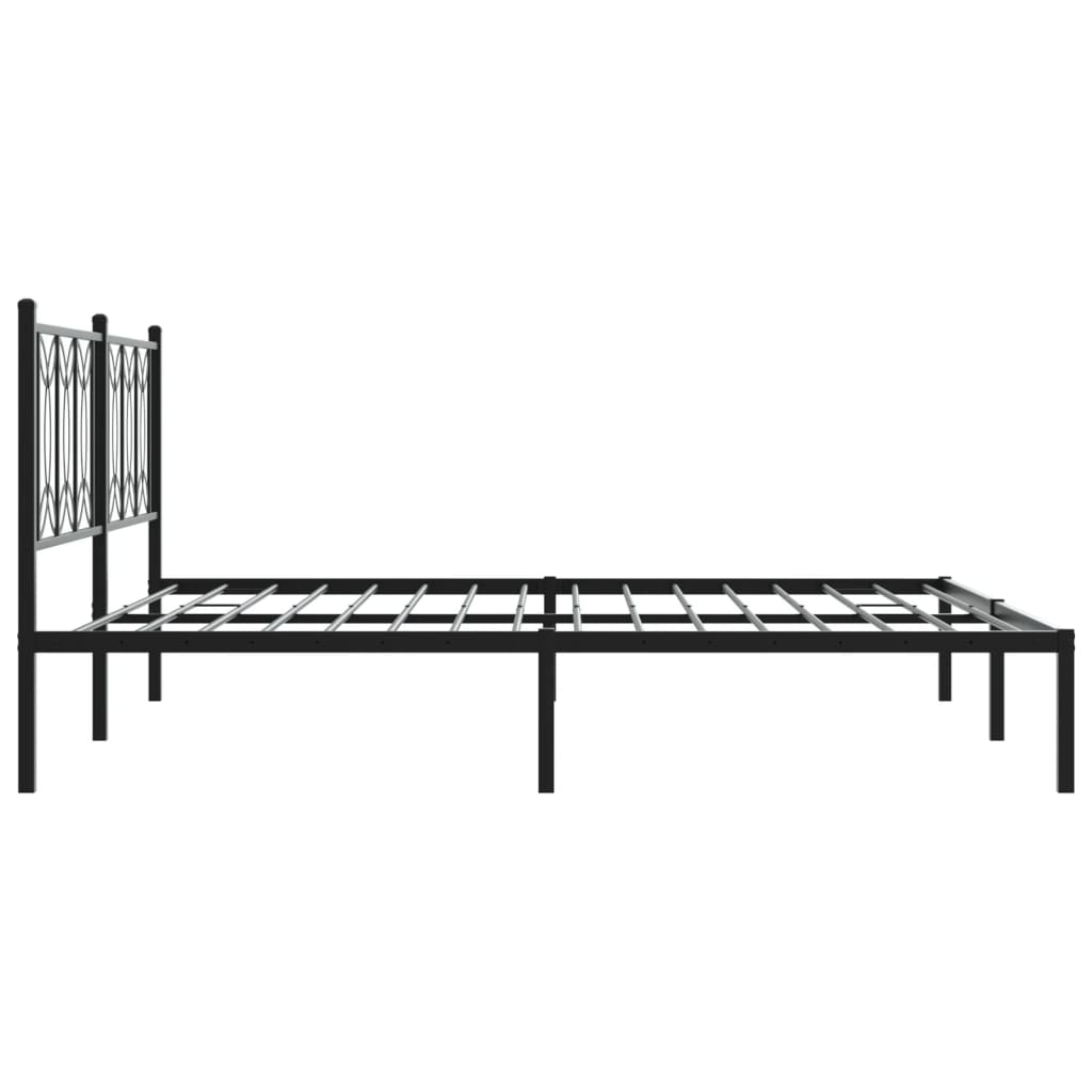 sengeramme med sengegavl 180x200 cm metal sort