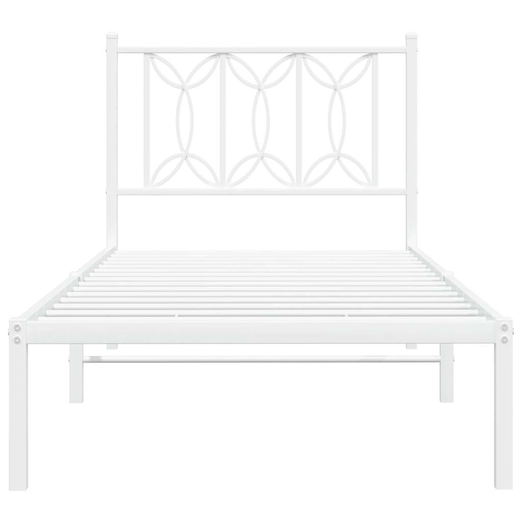 sengeramme med sengegavl 90x190 cm metal hvid