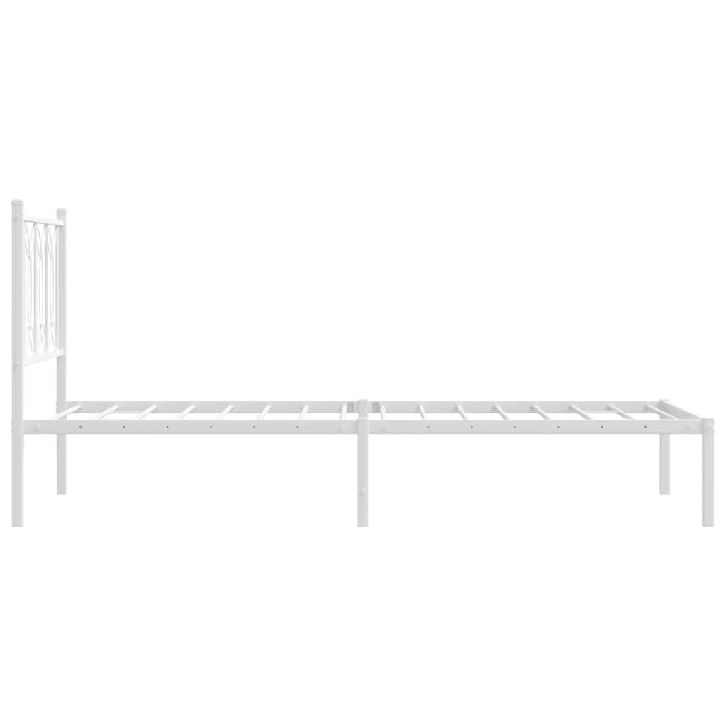 sengeramme med sengegavl 90x190 cm metal hvid