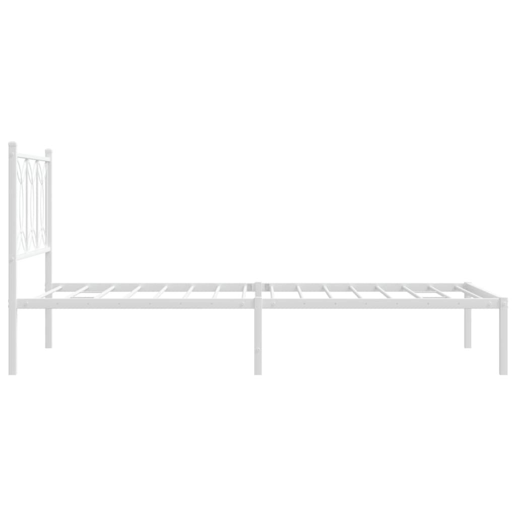 sengeramme med sengegavl 100x200 cm metal hvid