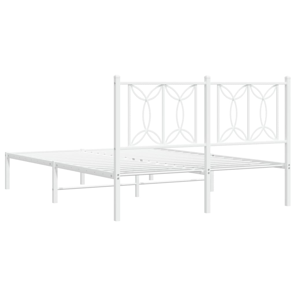 sengeramme med sengegavl 140x190 cm metal hvid