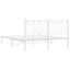 sengeramme med sengegavl 150x200 cm metal hvid