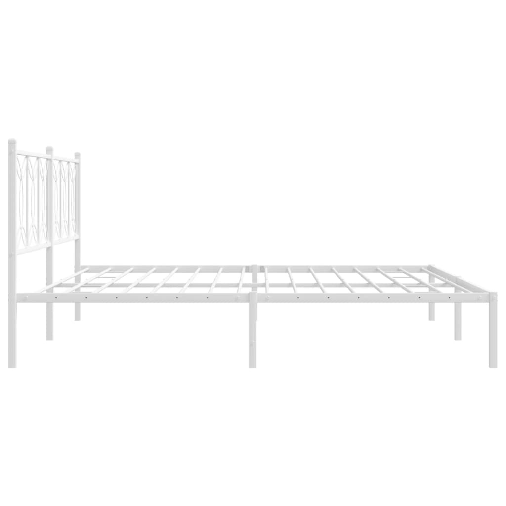 sengeramme med sengegavl 200x200 cm metal hvid