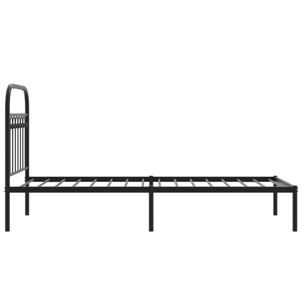 sengeramme med sengegavl 75x190 cm metal sort