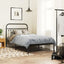 sengeramme med sengegavl 100x190 cm metal sort