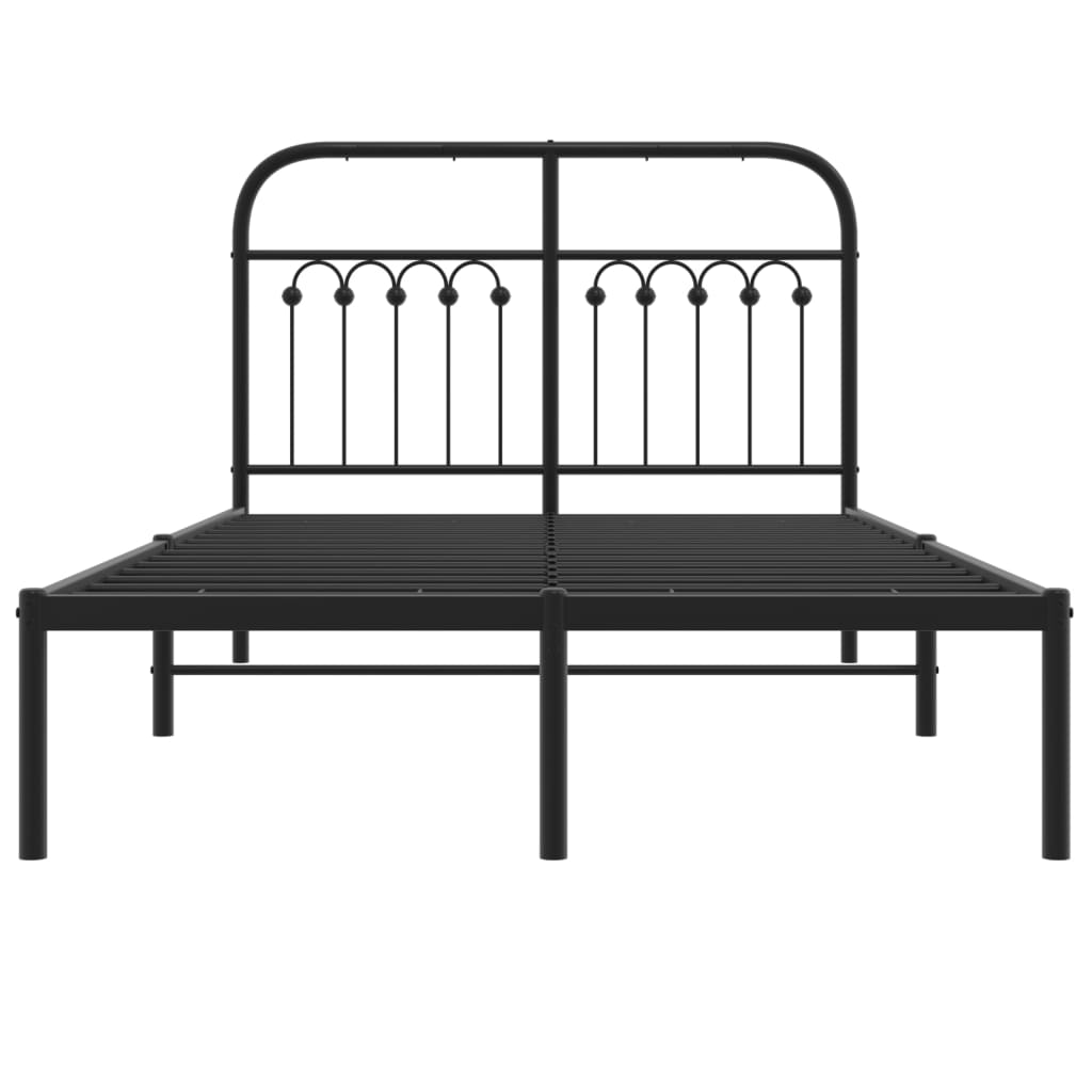 sengeramme med sengegavl 120x190 cm metal sort