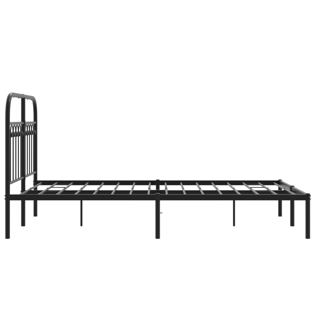 sengeramme med sengegavl 120x200 cm metal sort