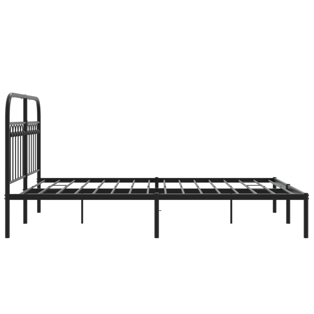 sengeramme med sengegavl 140x190 cm metal sort