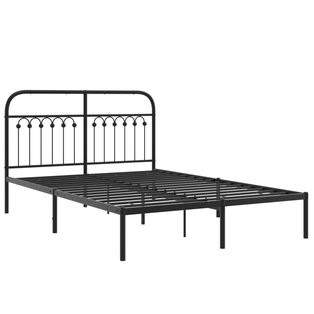 sengeramme med sengegavl 140x200 cm metal sort