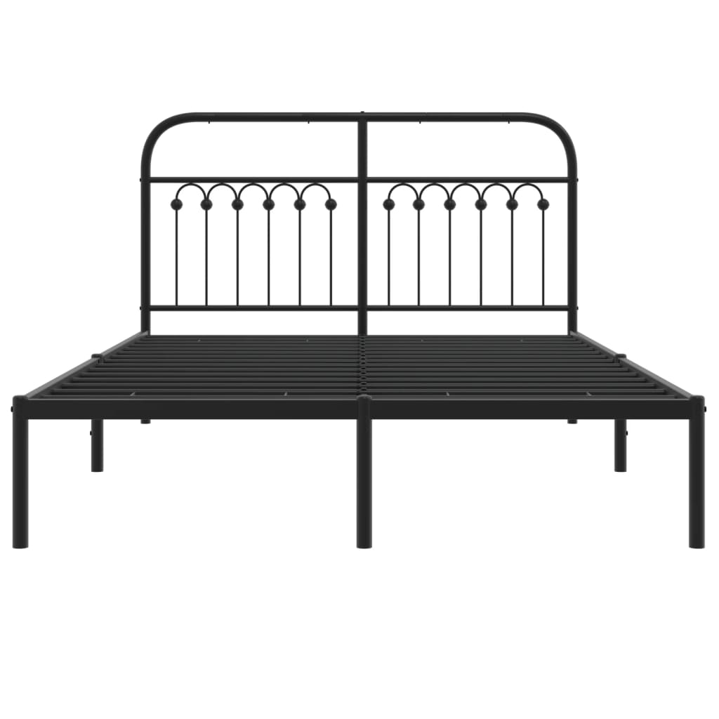 sengeramme med sengegavl 140x200 cm metal sort