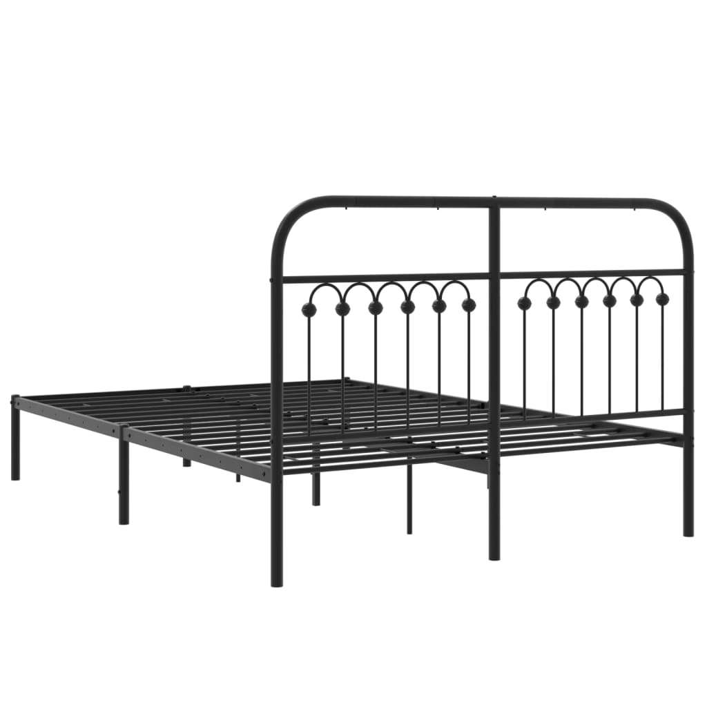 sengeramme med sengegavl 140x200 cm metal sort