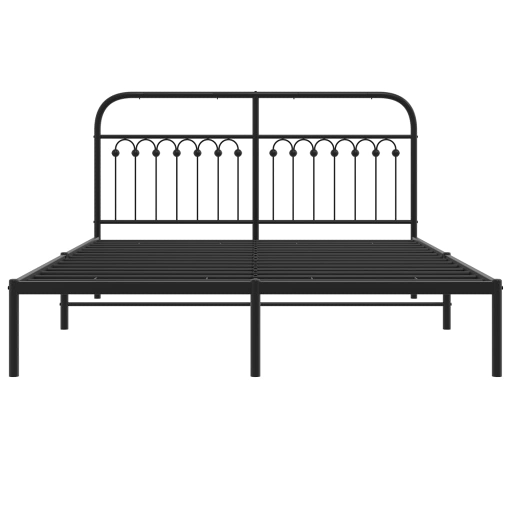sengeramme med sengegavl 150x200 cm metal sort
