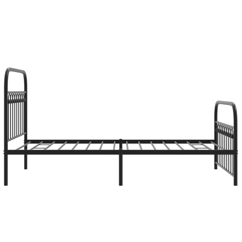 sengeramme med sengegavl og fodgærde 100x200 cm metal sort