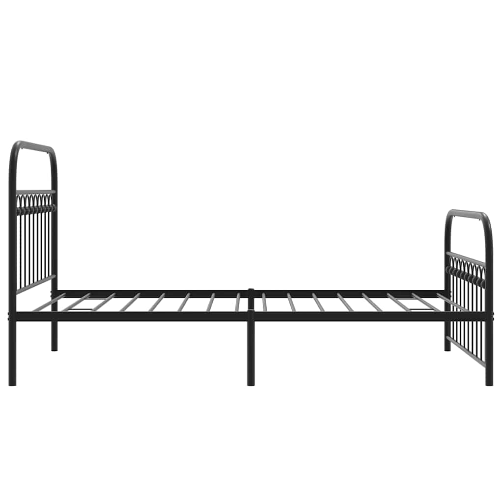 sengeramme med sengegavl og fodgærde 107x203 cm metal sort