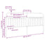 udskiftningsgavl 200 cm metal sort
