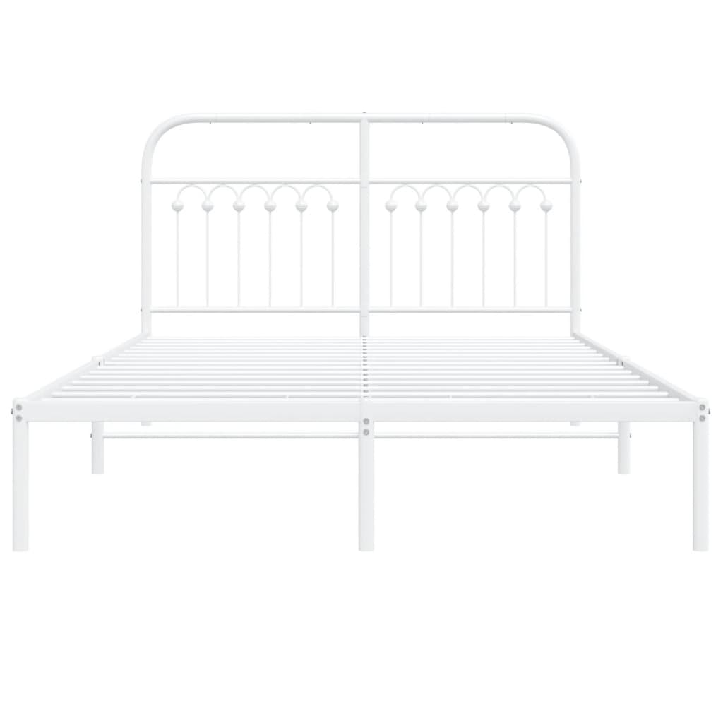 sengeramme med sengegavl 135x190 cm metal hvid