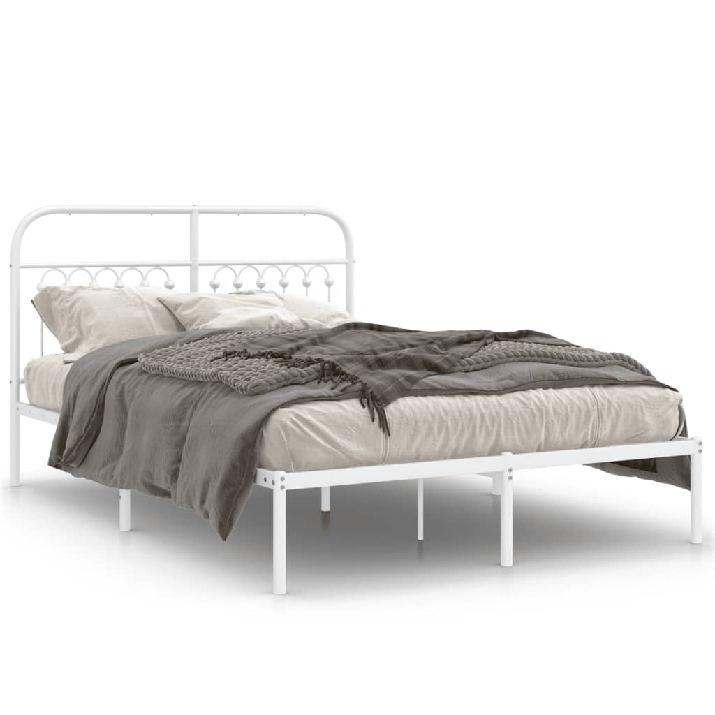 sengeramme med sengegavl 140x190 cm metal hvid