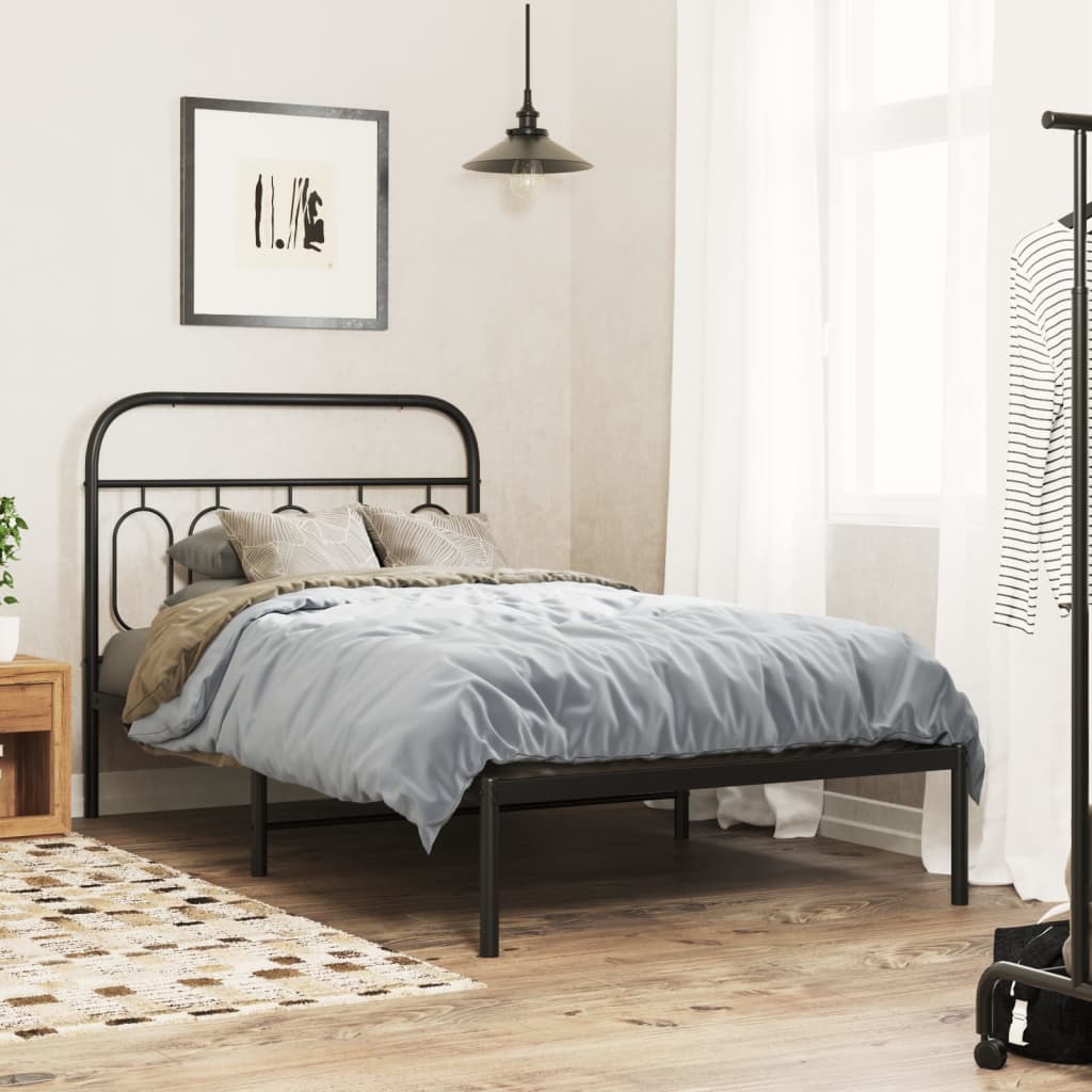sengeramme med sengegavl 107x203 cm metal sort