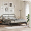 sengeramme med sengegavl 135x190 cm metal sort